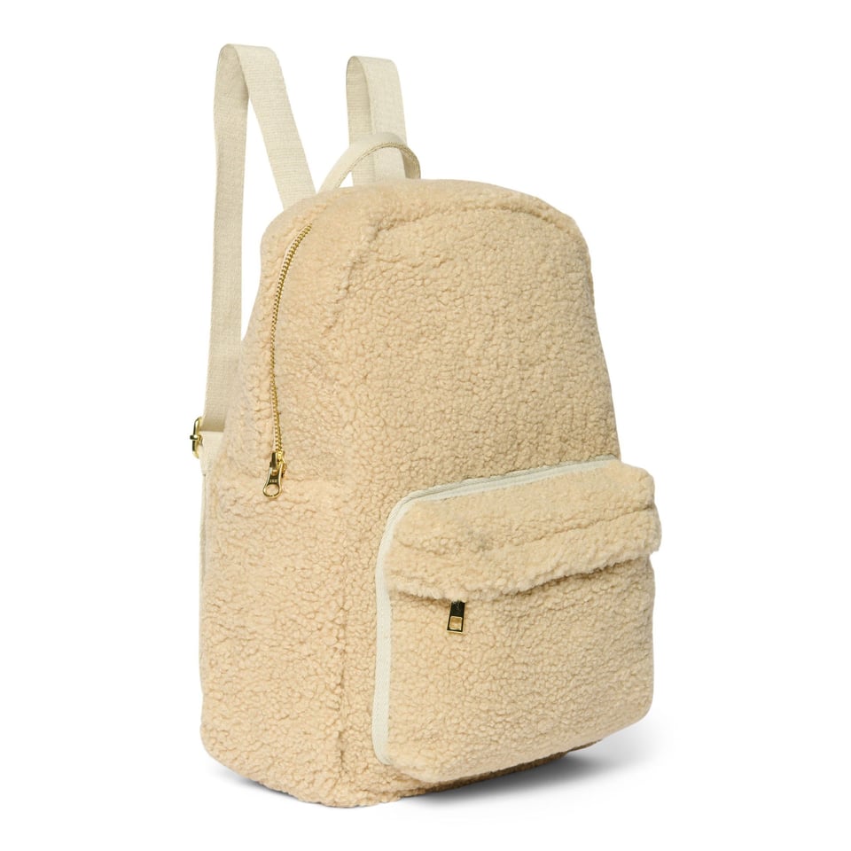Teddy Midi Backpack Front Pocket  Ecru - Ecru / OS