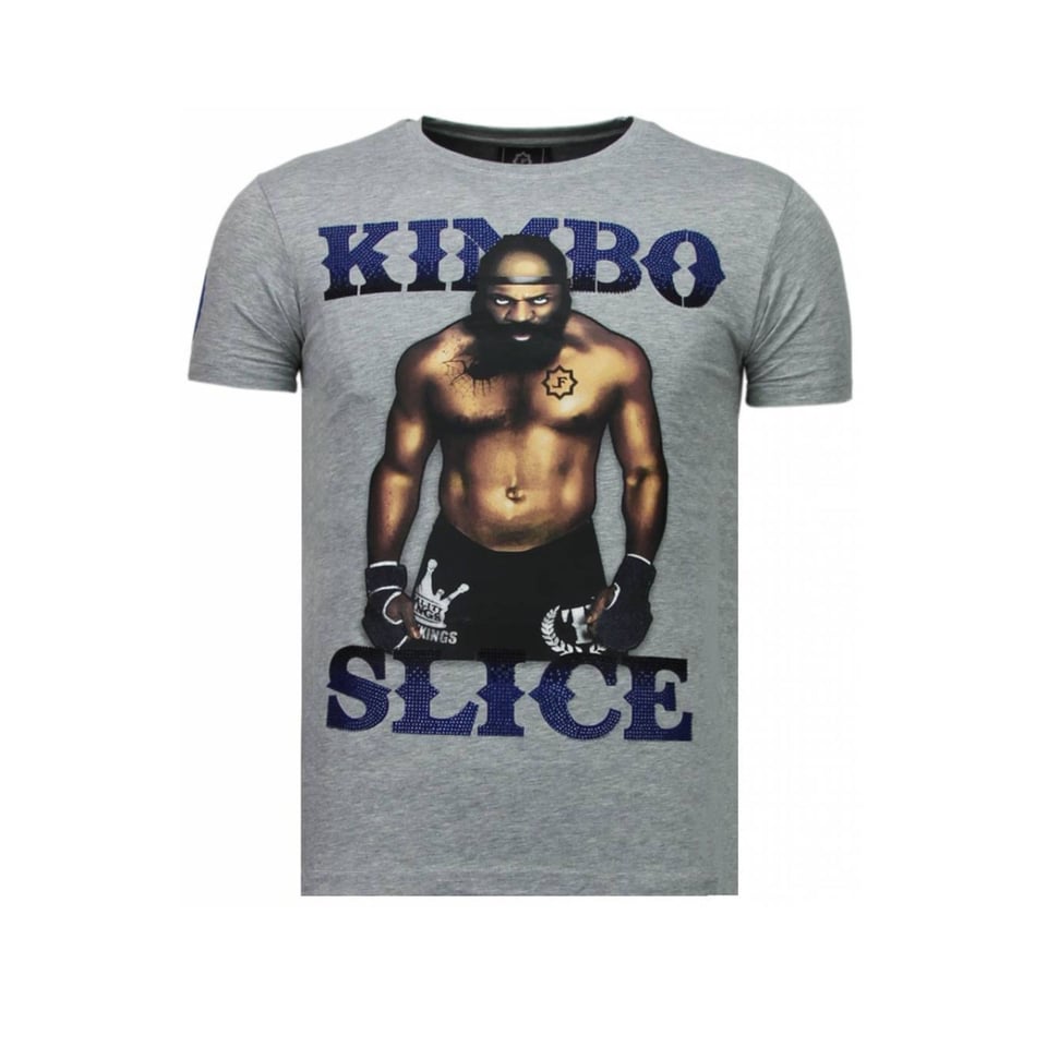 Kimbo Slice - Rhinestone T-Shirt - Grijs