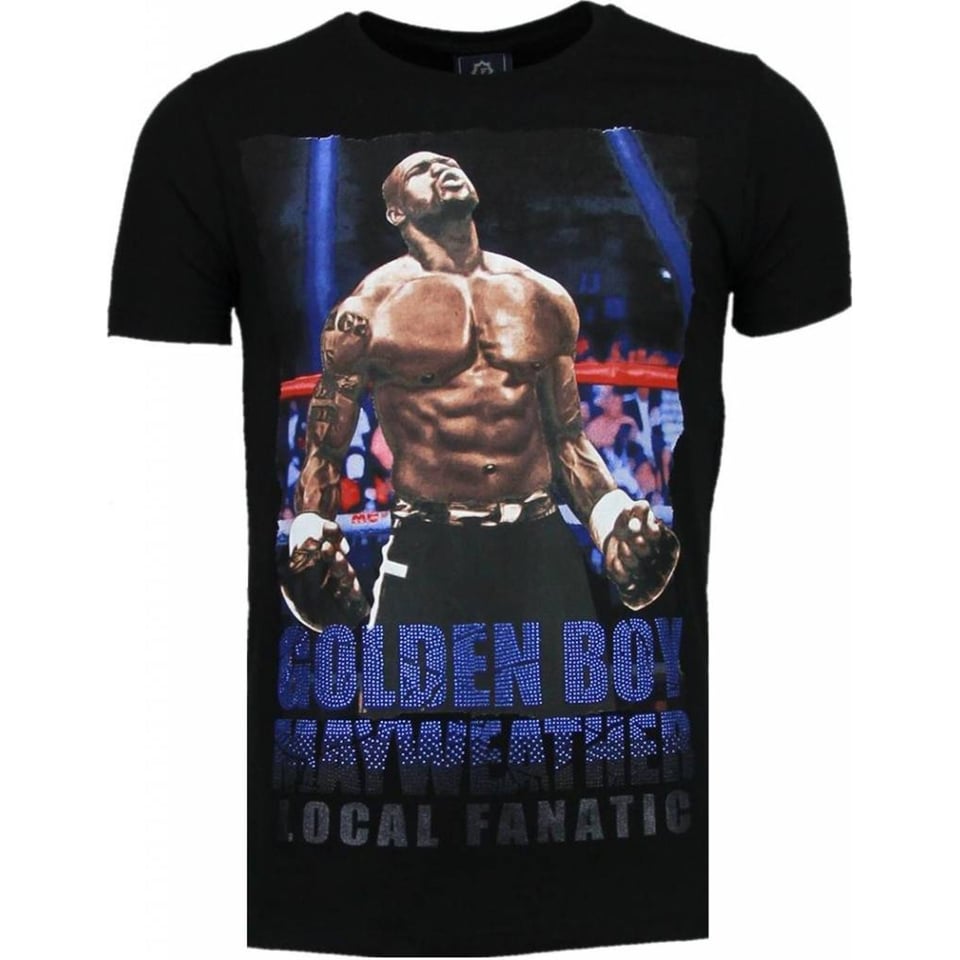 Golden Boy Mayweather - Rhinestone T-Shirt - Zwart