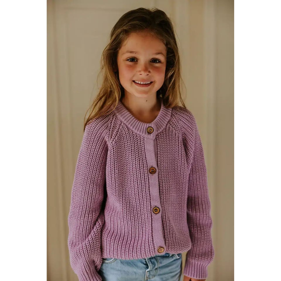 Yuki Kidswear Raglan Cardigan - Orchid