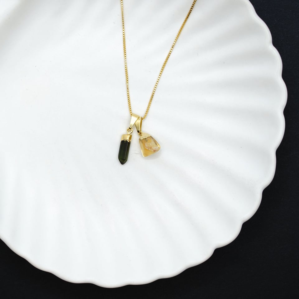 Necklace - Citrine and Green Tourmaline