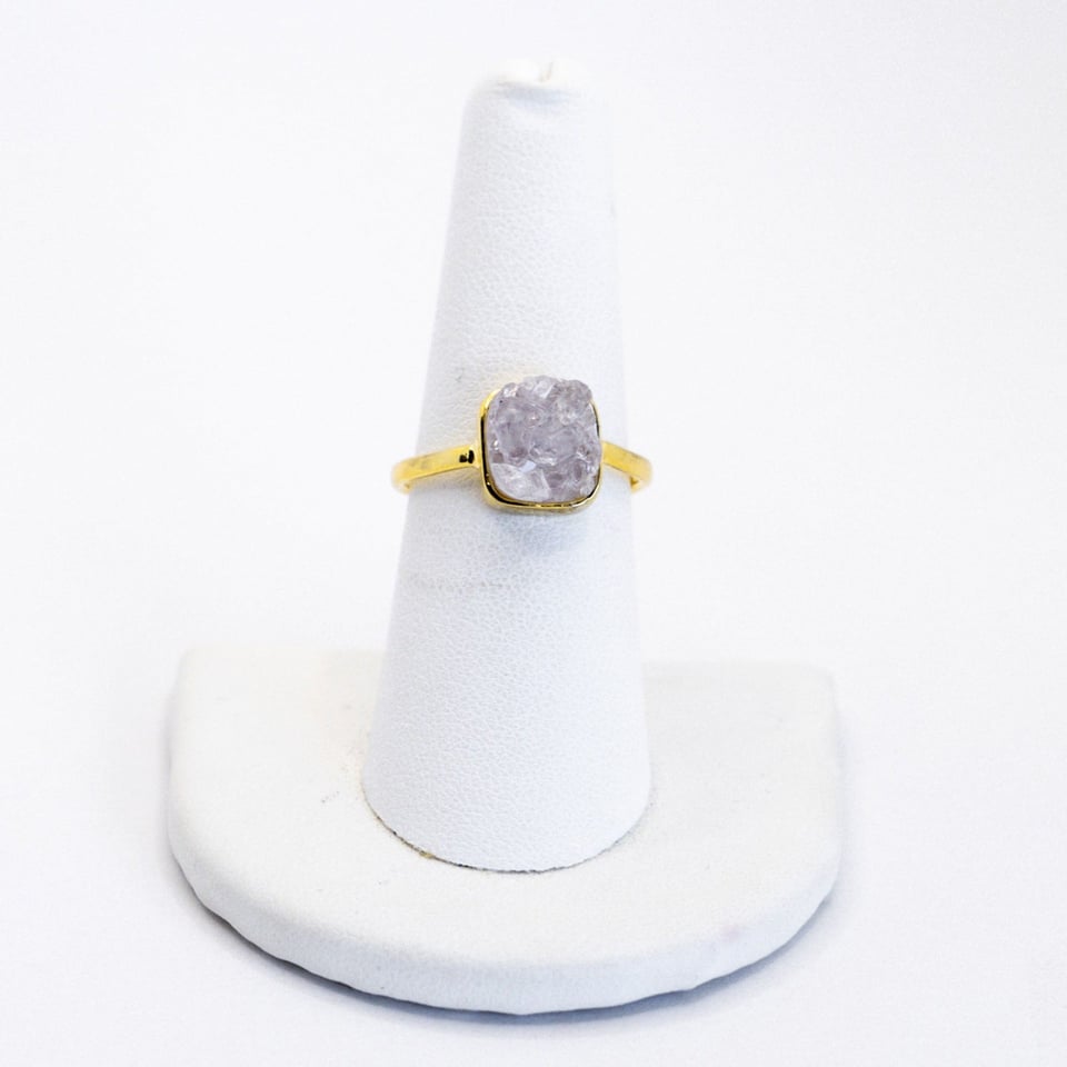 Ring Geode Amethyst - 18k Gold Plated