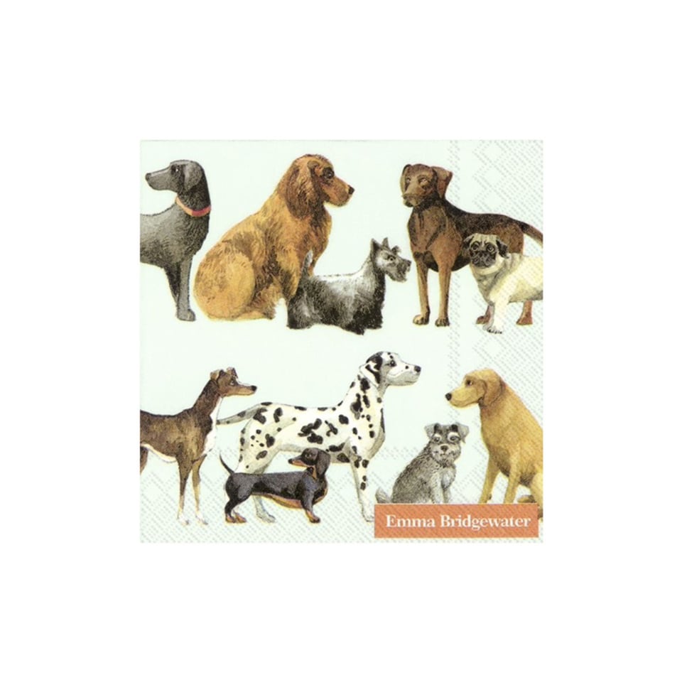Ihr Emma Bridgewater Pakje Met 20 Papieren Cocktailservetten Met Honden 25 X 25 Cm