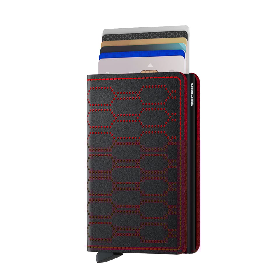 Secrid Slimwallet perforated fuel black - red