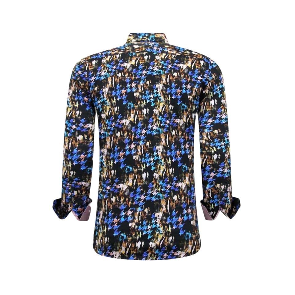 Luxe Gekleurde Heren Overhemden - 3068 - Roze /Zwart