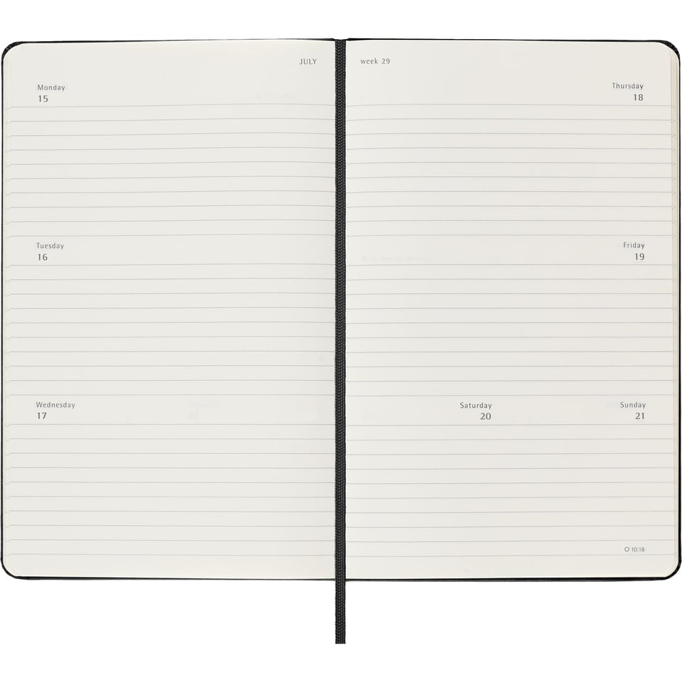 Moleskine 2024 diary hardcover large week on 2 pages - black