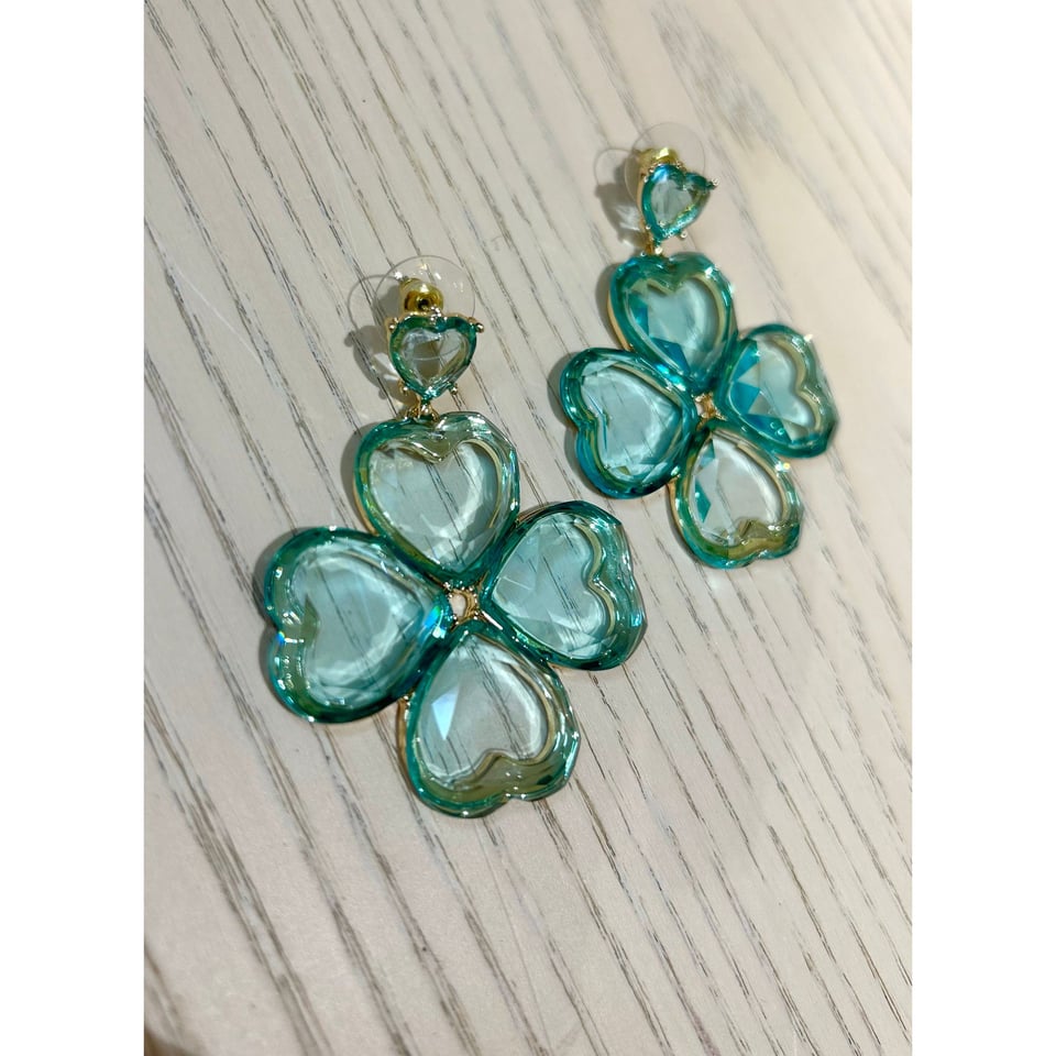 Acrylic transparant Aqua earrings - OneSize