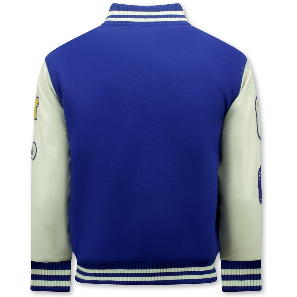 Vintage Oversized American Baseball Jacket Heren - 7086 - Blauw