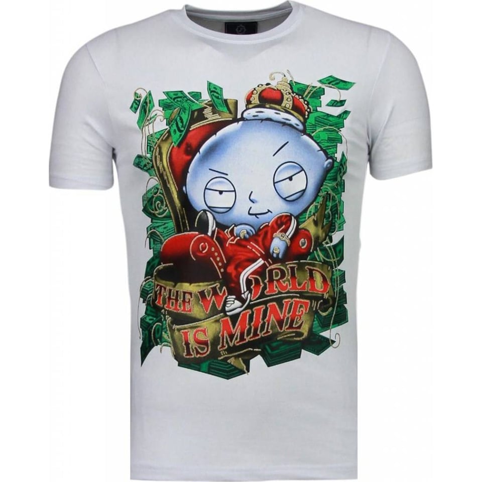 Rich Stewie - T-Shirt - Wit