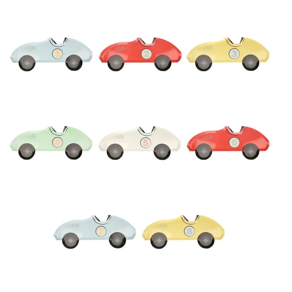 Meri Meri Race Car Plates (8 St)