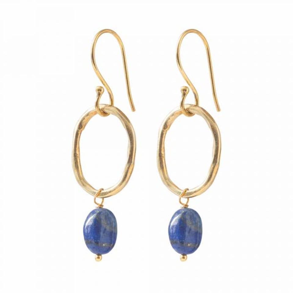Graceful Gold Oorbellen - Lapis Lazuli