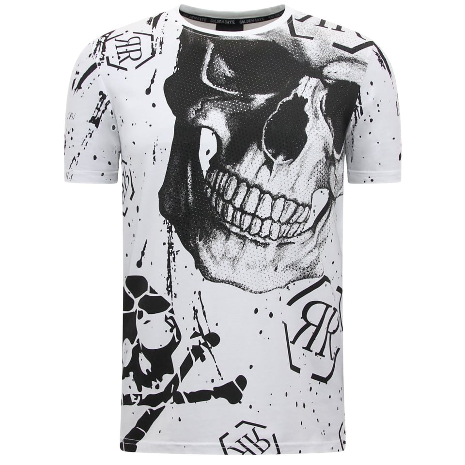 Heren Sets - Skull - Rhinestone - 7975/7976 - Wit