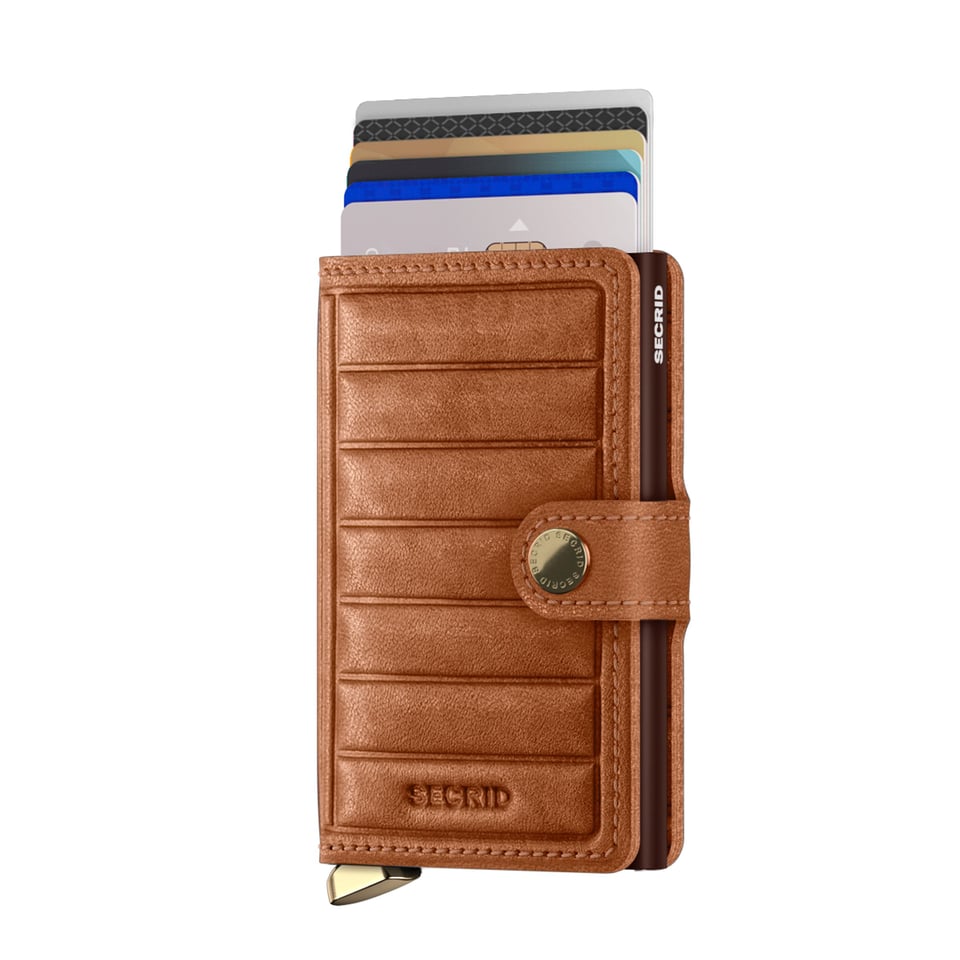 Secrid Miniwallet premium Emboss Lines cognac