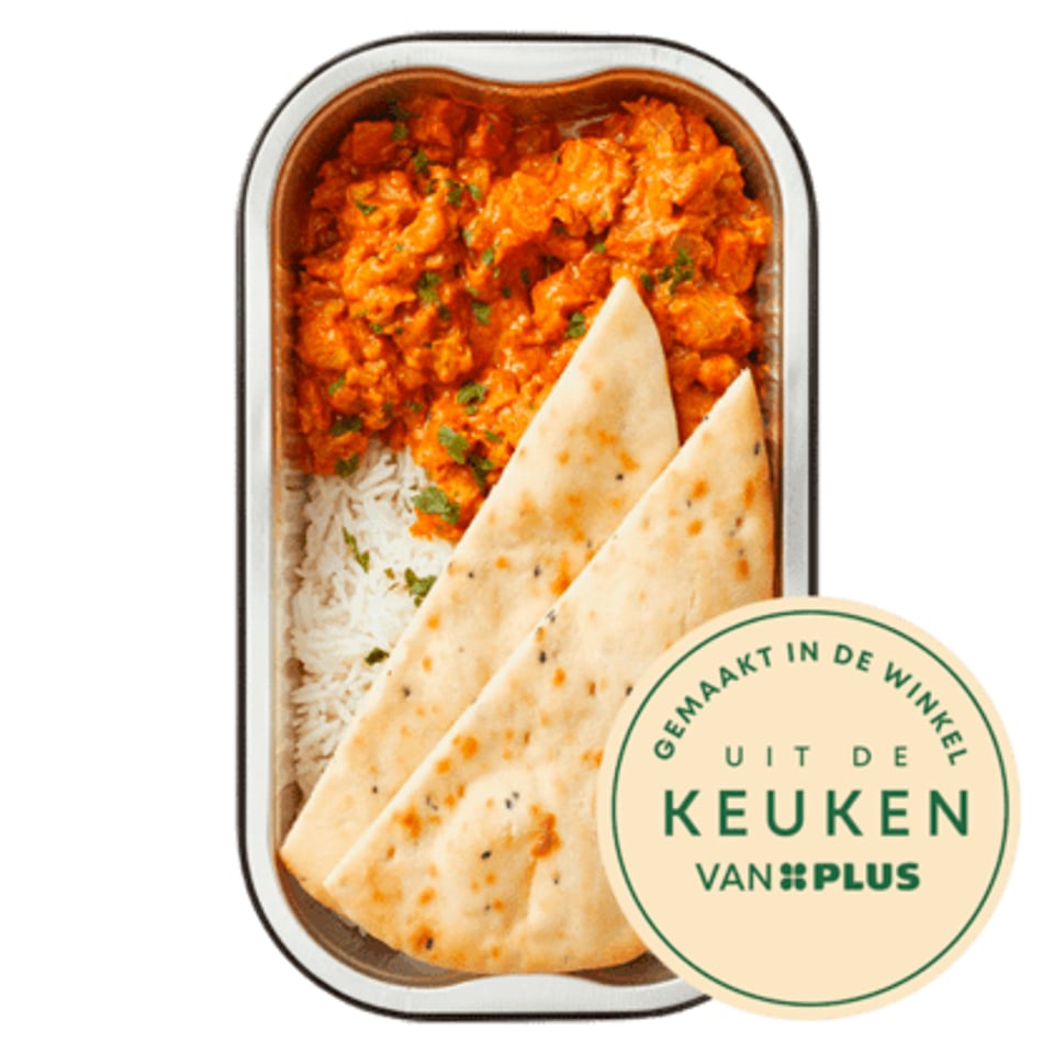 Uit De Keuken Van Butter Chicken Met Rijst en Naanbrood