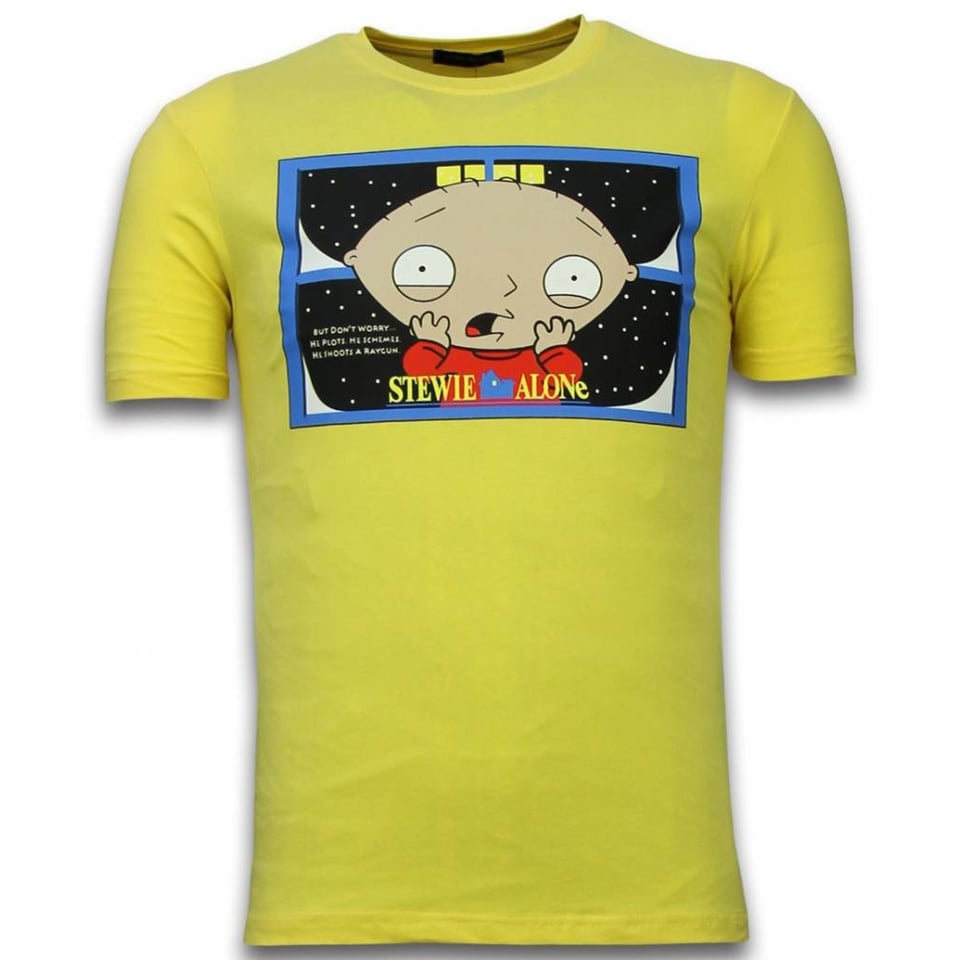 Stewie Home Alone - T-Shirt - Geel