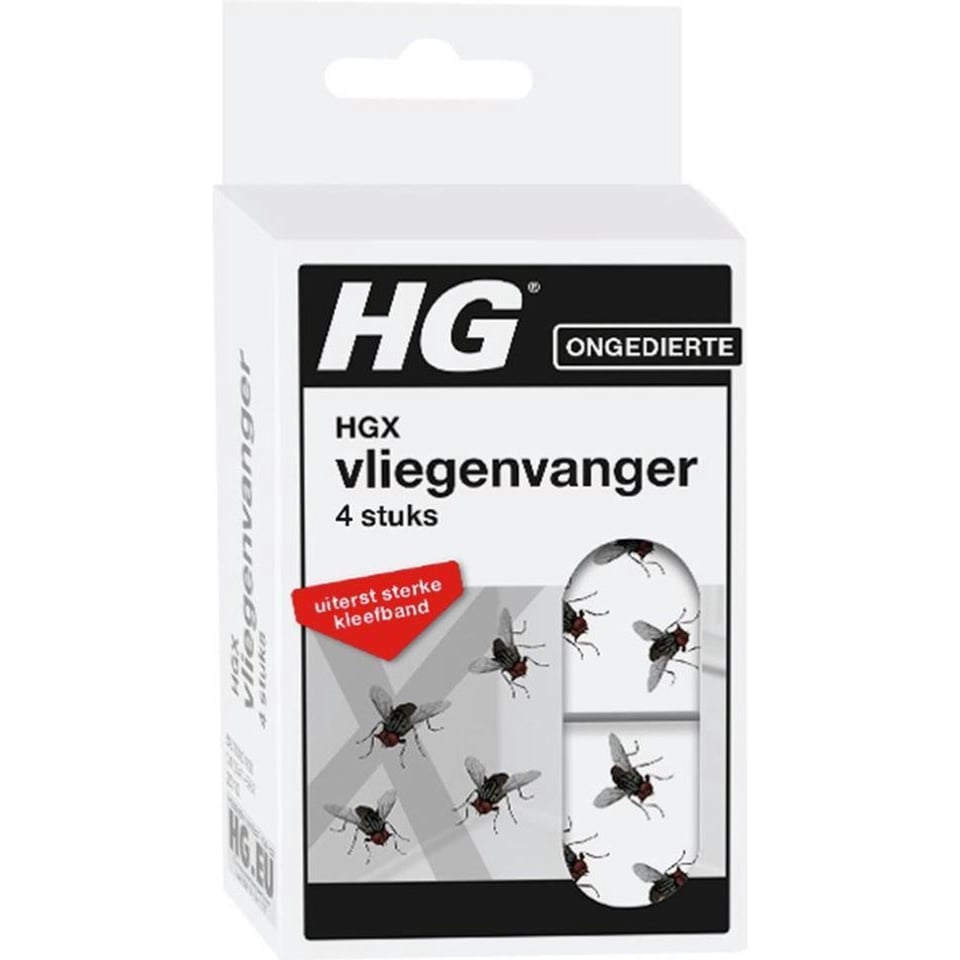 HGX Vliegenvanger - 4 Stuks - Bevat Geen Giftige Stoffen - Zeer Sterke Kleefband - Geurloos