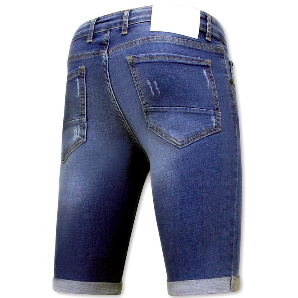 Korte Broek Skinny Met Verfspatten -1031-SH- Blauw