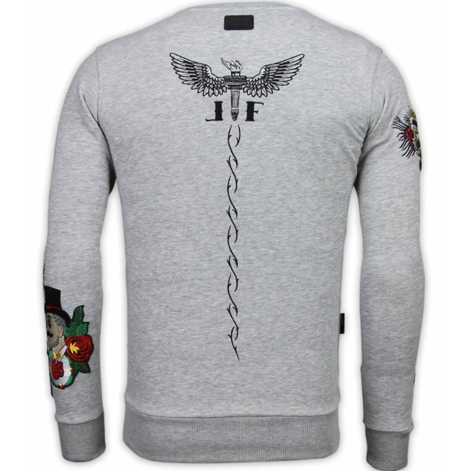 Conor Notoriuous Tattoo Sweater - Grijs