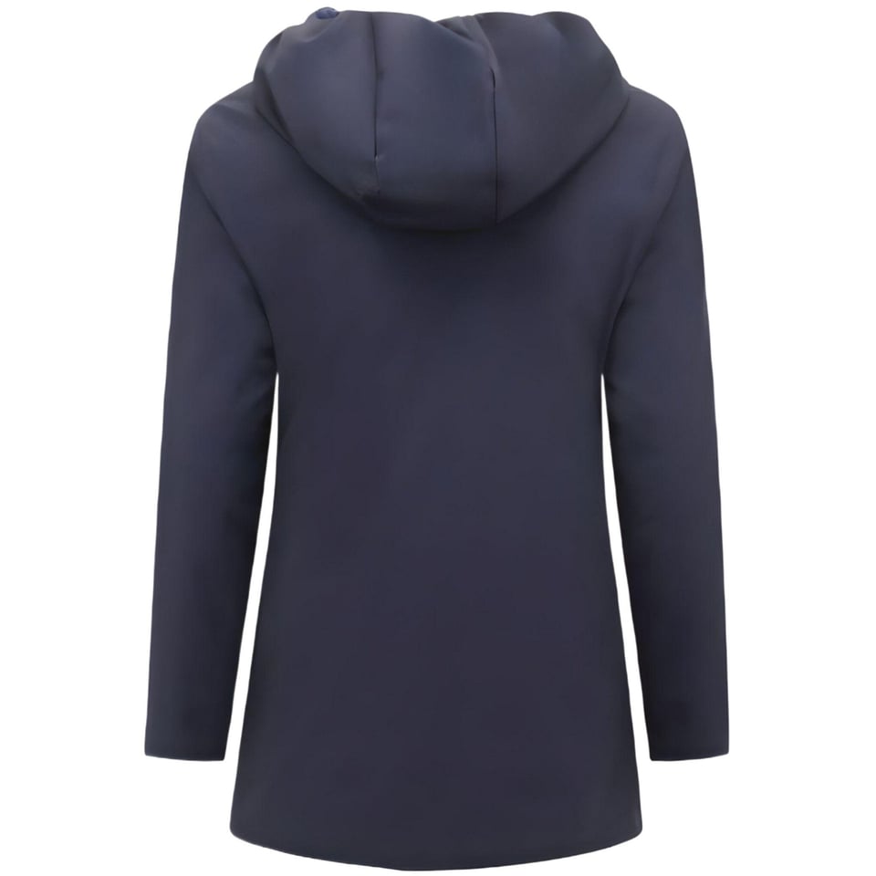 Lange Puffer Jas Dames Met Capuchon - Slim Fit - Blauw