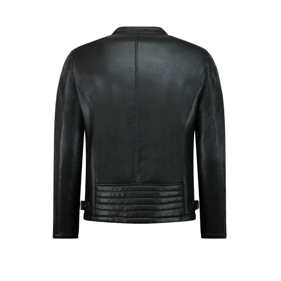 Imitatie Leren Jas Heren - Biker Jack - Zwart