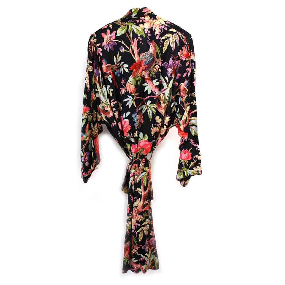 Kimono Royal Paradise Black Viscose One-Size