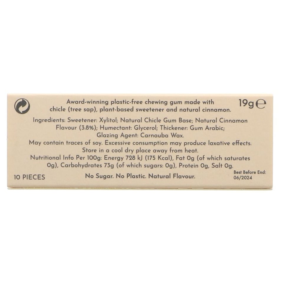 Oh My Gum! Plant Based Cinnamon Gum 19g