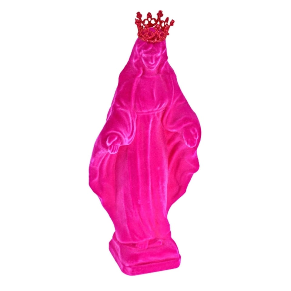 Beeld Madonna Met Kroon Flock 23x52cm in 2 Kleuren