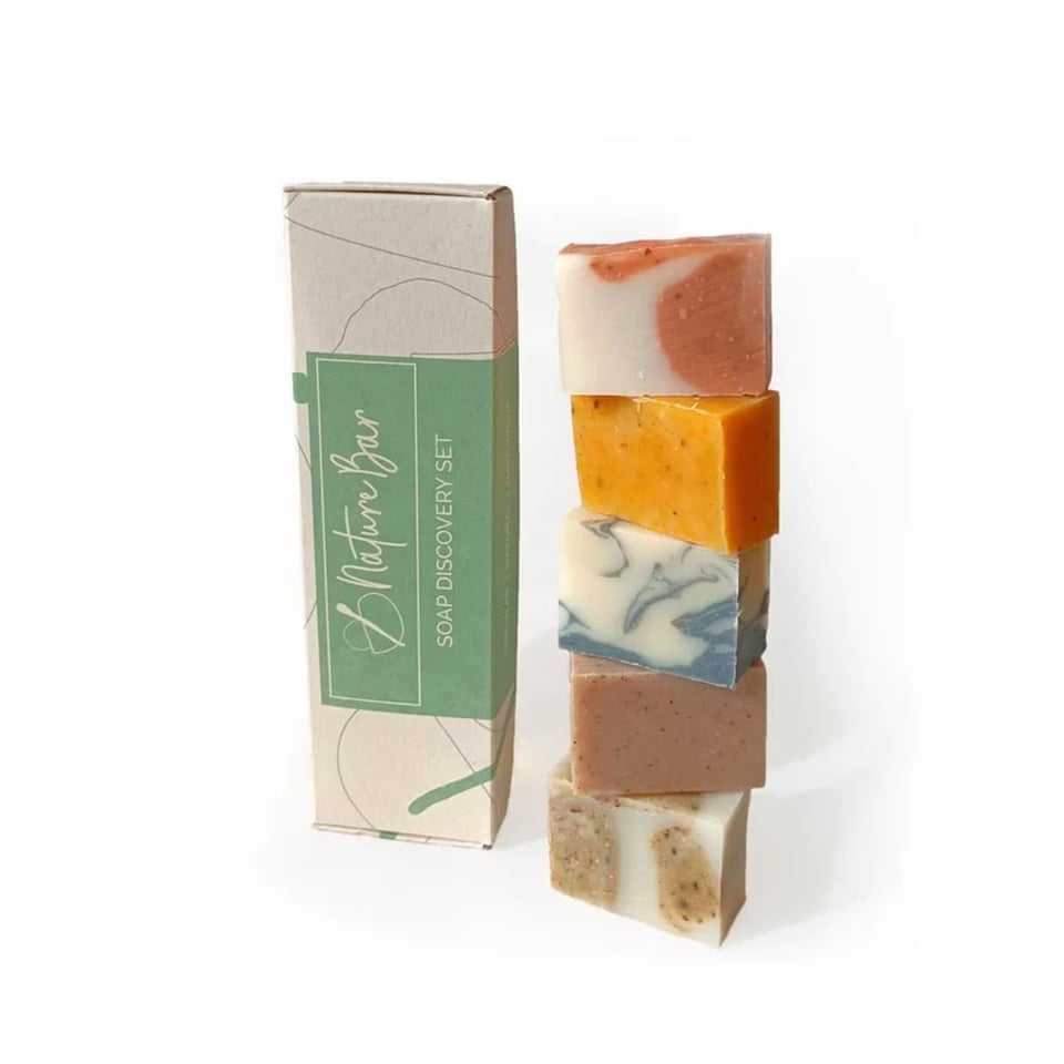 Nature Bar Zeep Proefpakket / Cadeauset Met 5 Mini Zeep & Shampoo Bars