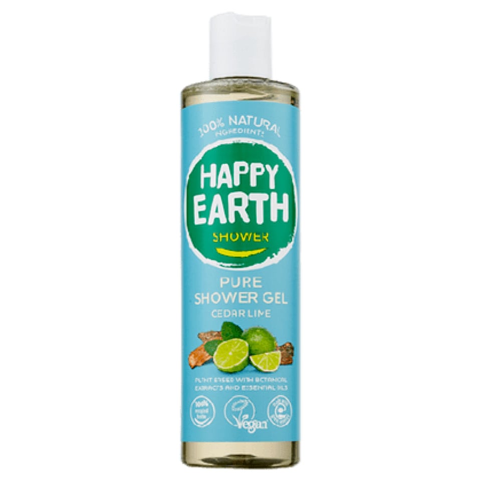 Happy Earth 100% Natuurlijke Douchegel Cedar Lime