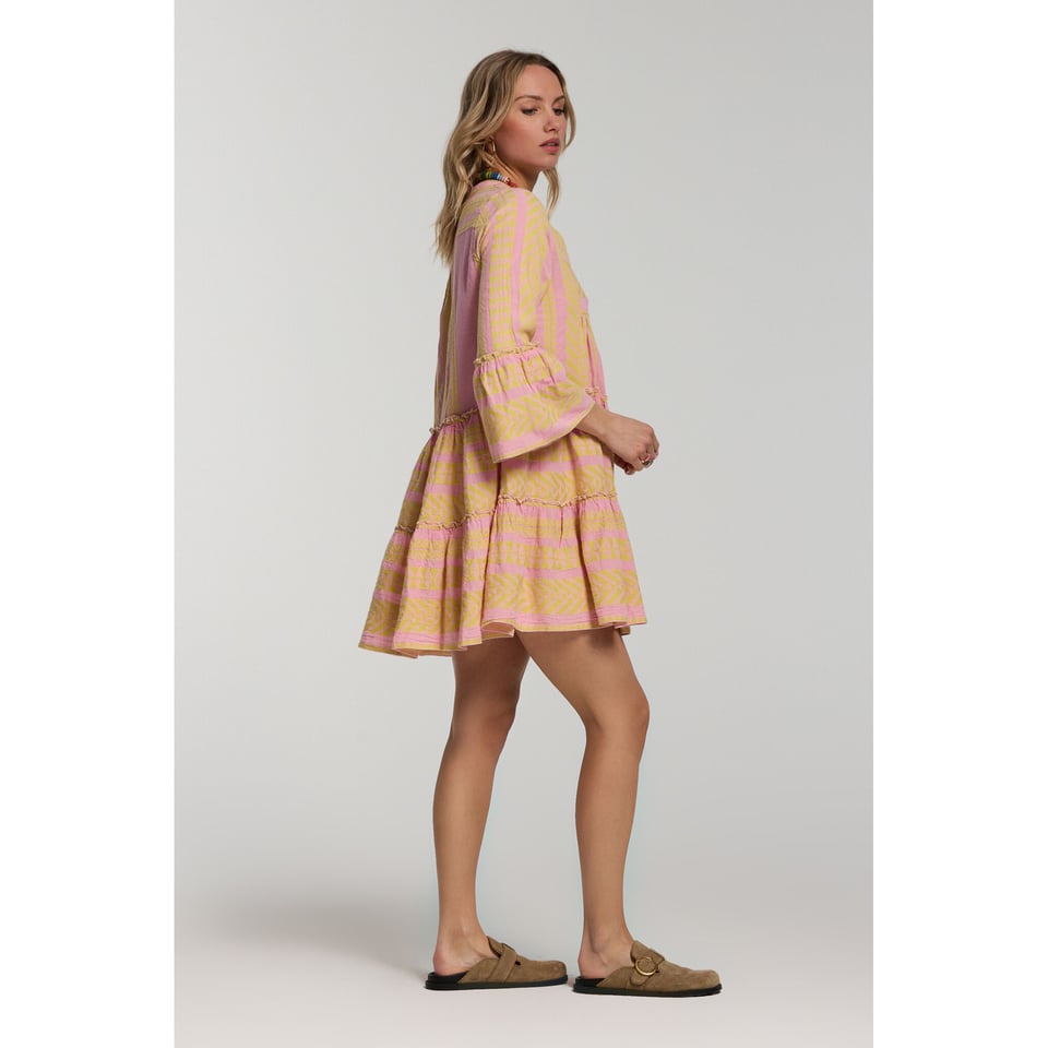 Devotion Ella Short Dress - Yellow / Pink