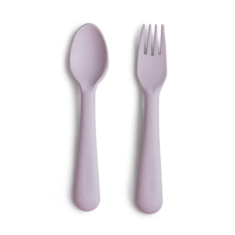 Mushie Bestek Vork & Lepel Soft Lilac