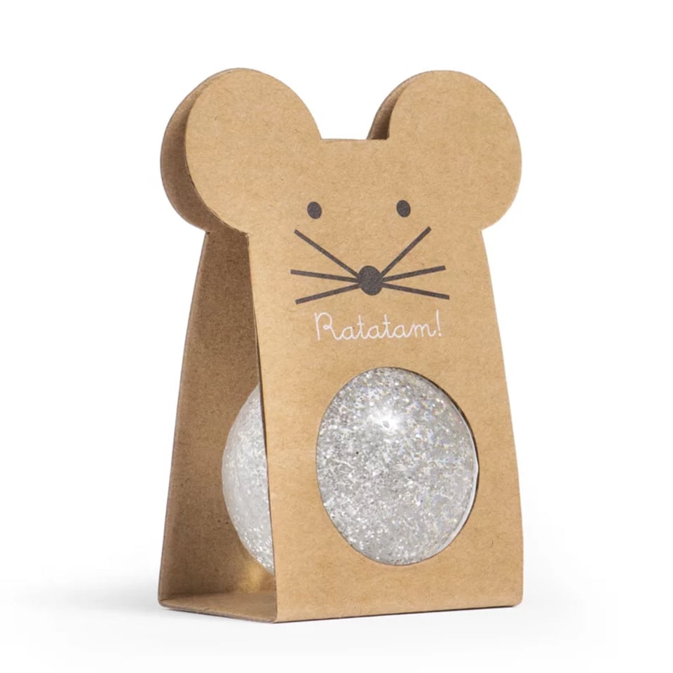 Glitter Mouse Bouncy Balls - Silver