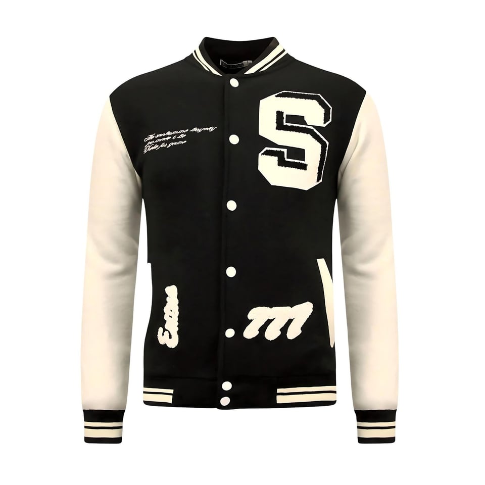 Baseball Jacket Heren Vintage - 7798 - Zwart