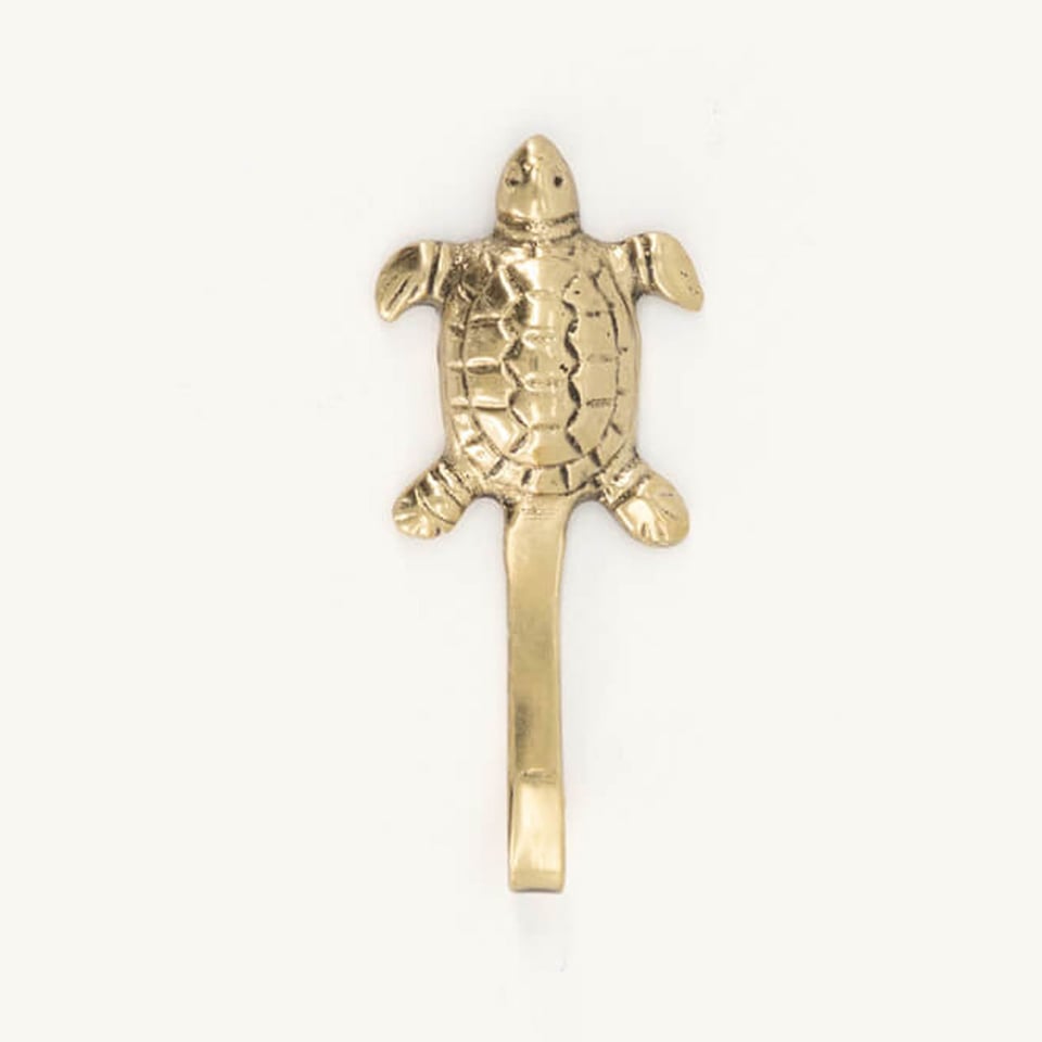 Wandhaakje Tommy Turtle Messing 3x6cm