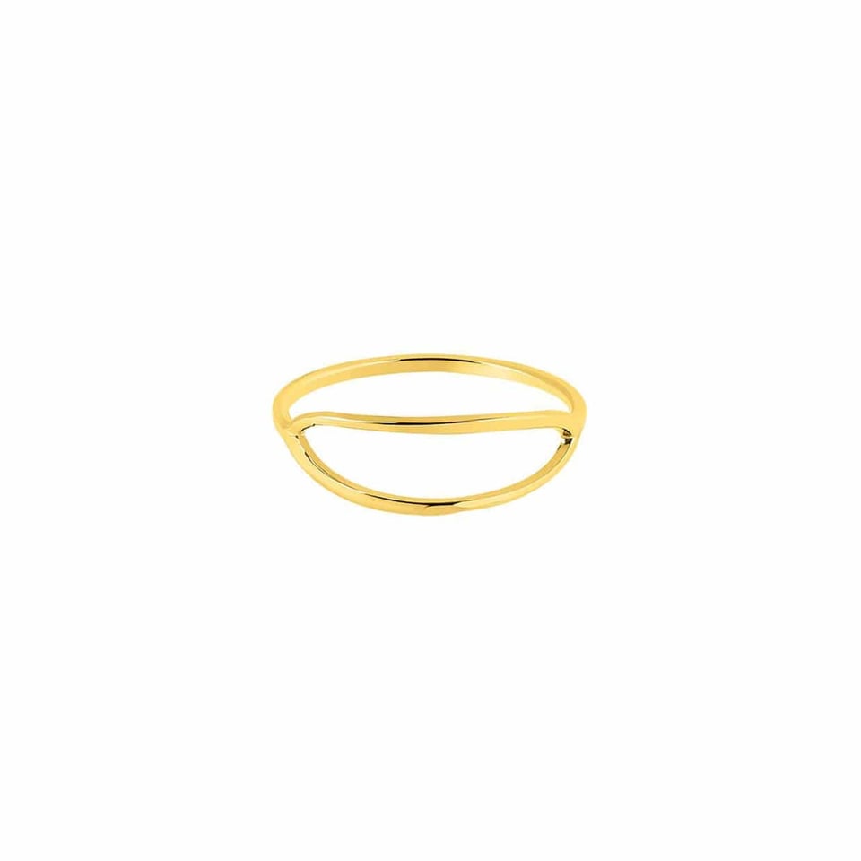 Gold Plated Oval Ring - Size 8 / Gold Plated Silver