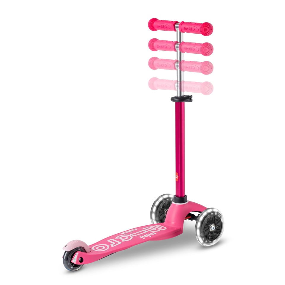 Mini Micro Step 3in1 Deluxe Push LED Roze