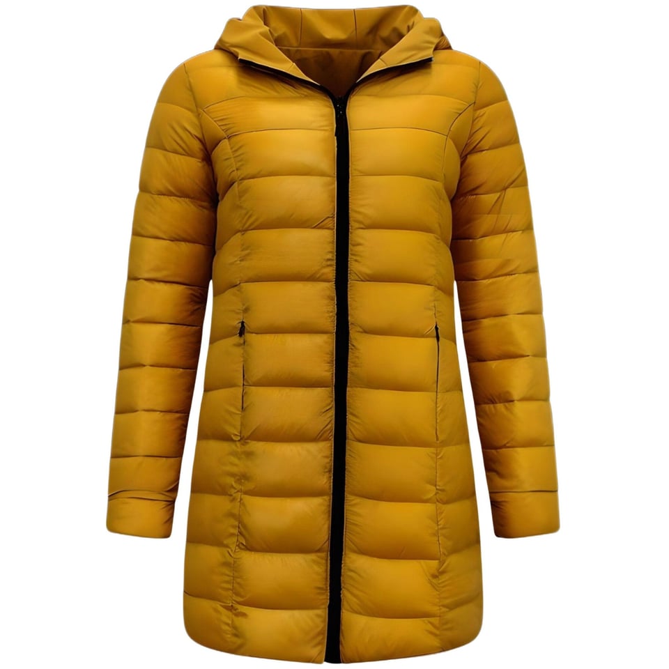 Puffer Jas Dames Parka - Dubbelzijdig - Slim Fit - Geel