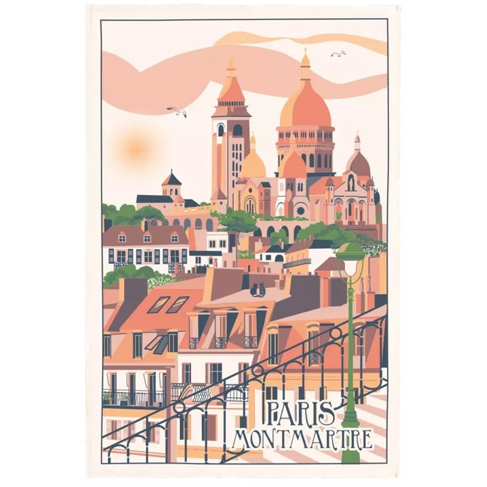 Theedoek Village Montmartre Ecru 48 x 72