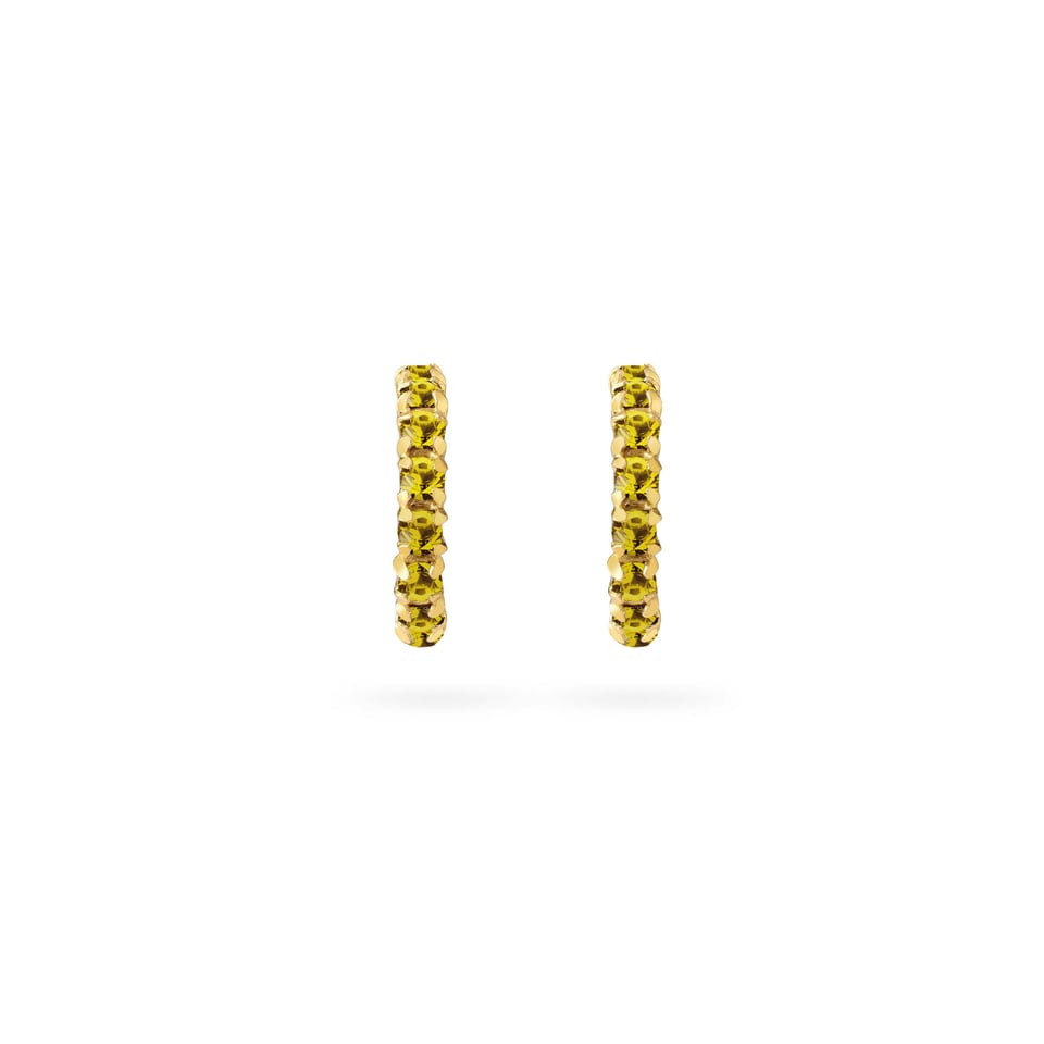 Citrine Hoop Earrings Gold Plated - Citrine / 18K Gold Plated 925 Sterling Silver