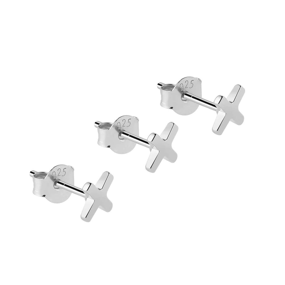 Three Crosses Amsterdam Ear Studs 925 Silver