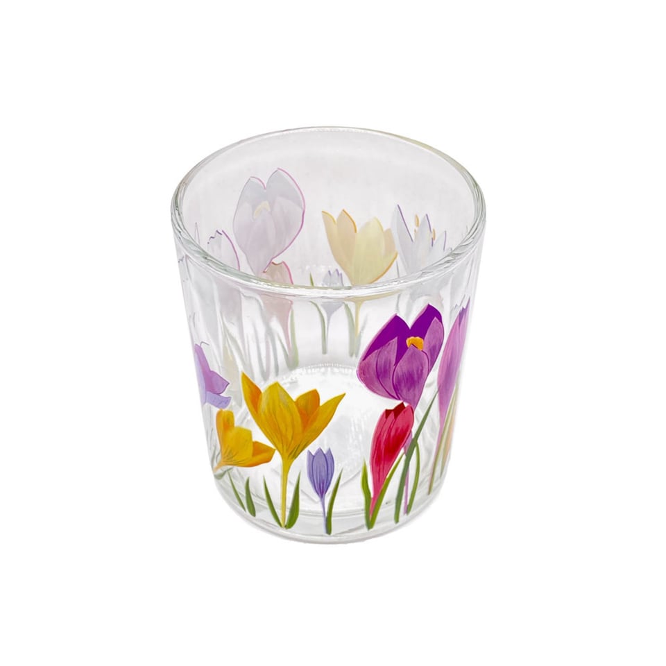 Waxinehouder Krokus Multicolor Glas 9x10cm