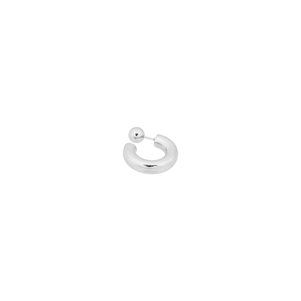 Bandhu Hoop Dot Earrings - Silver