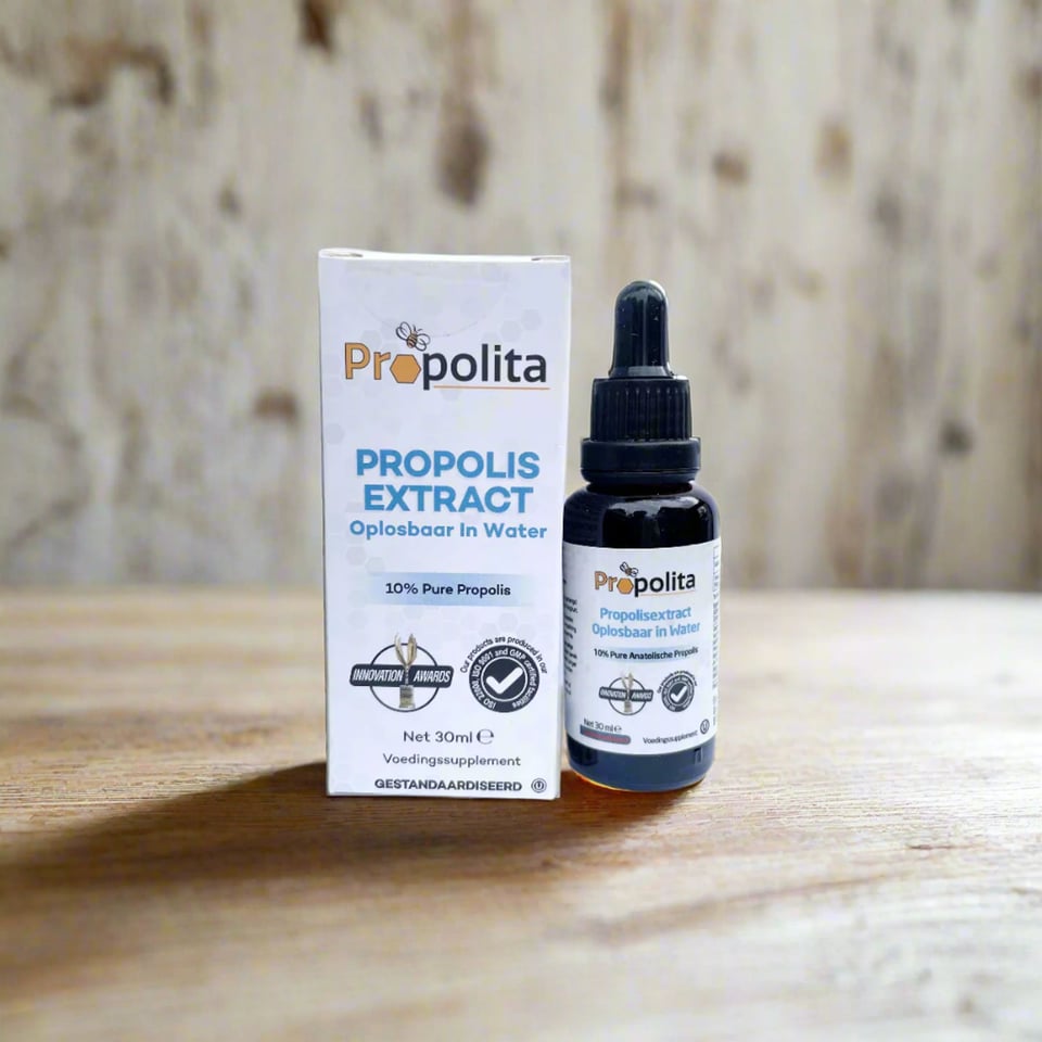 Propolis Tinctuur extract oplosbaar in water 30ml Propolita alcohol vrij - 30ml