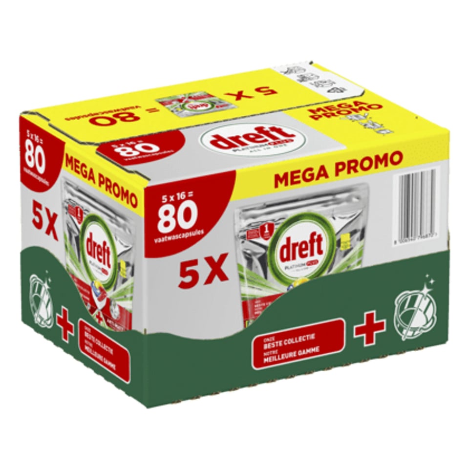 Dreft Vaatwas Platinum Plus Lemon Mega Promo