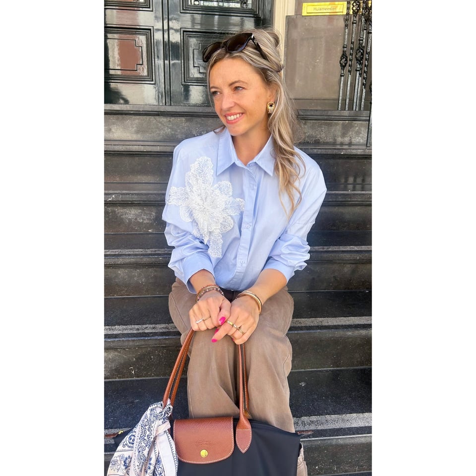 New Statement Floral Blouse - Blue