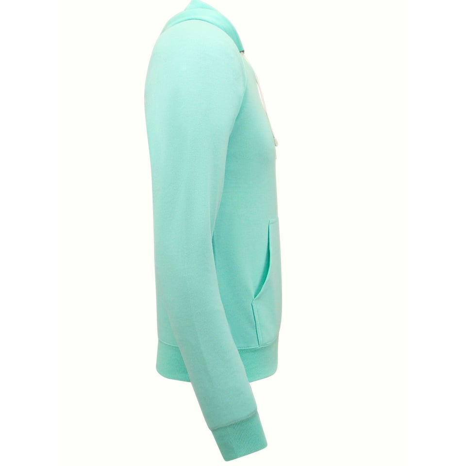 Hoodie Heren Met Rits - Trainingsvest Heren - Sportvest - Mint Groen