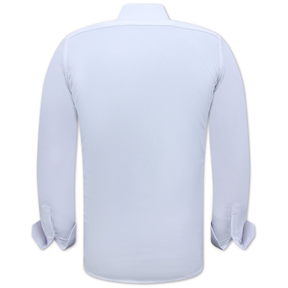 Oxford Overhemd Heren Effen - Slim Fit Stretch - Wit