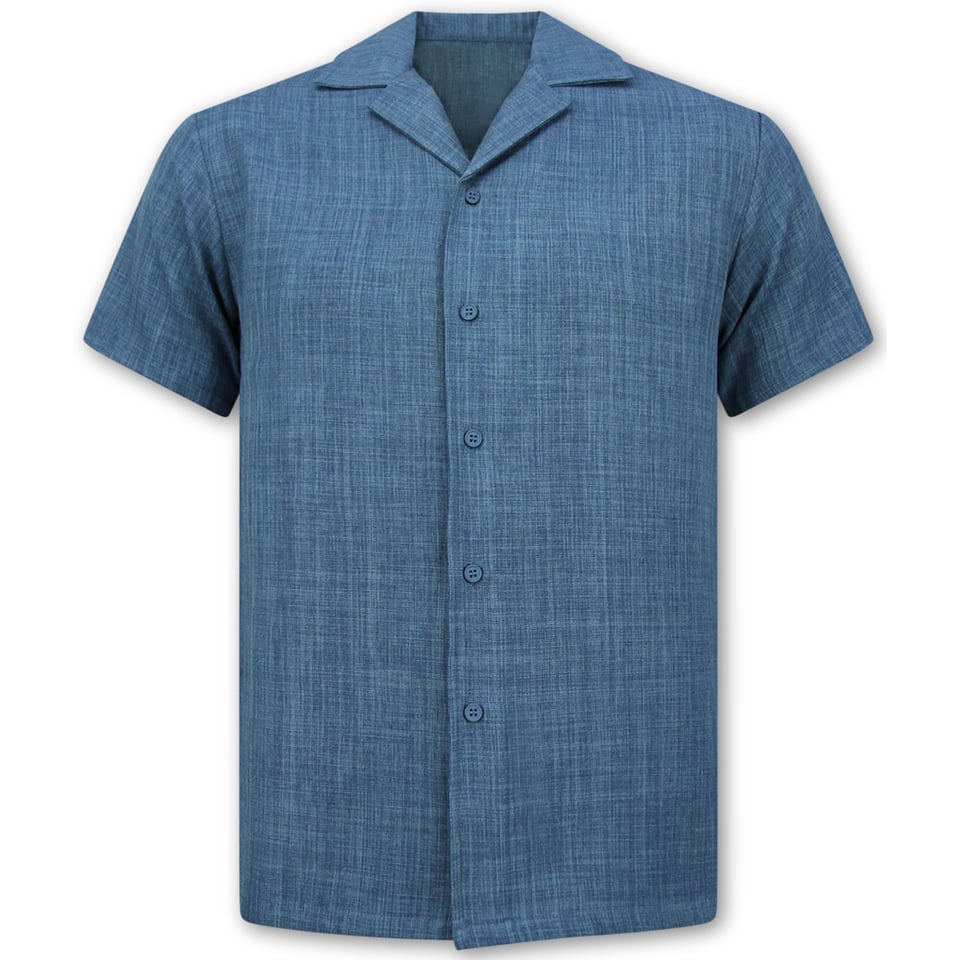 Linnen Twinset - Linnen Zomerset Heren - Linnen Overhemd Heren - Zomer Broek Heren - MG-011 - Blauw
