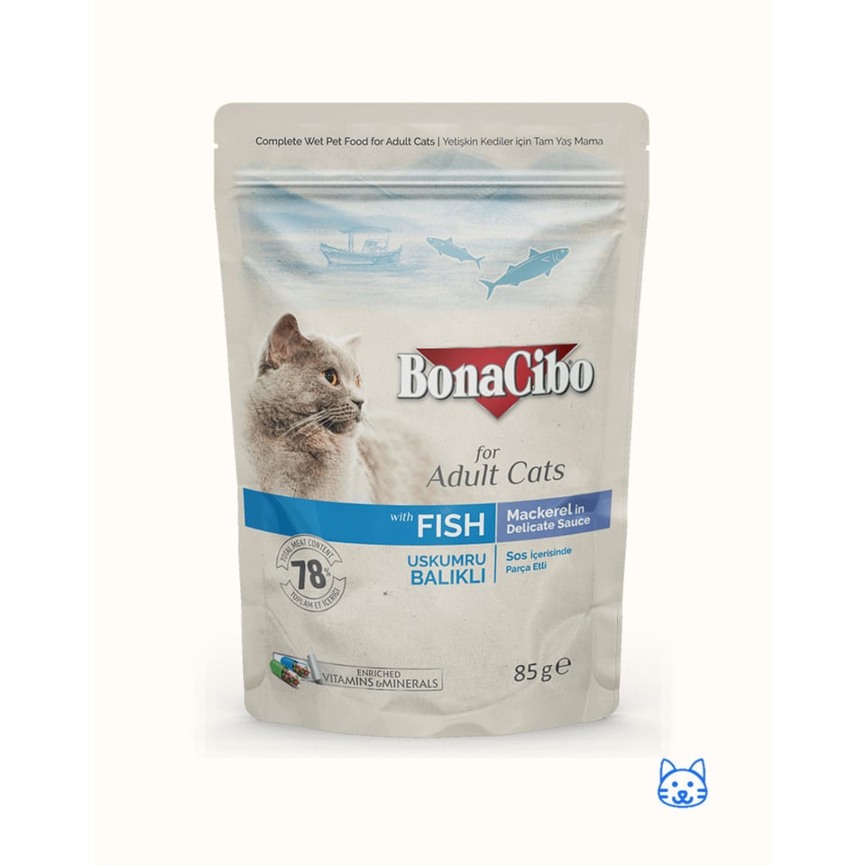 Bonacibo Bonacibo Pouch Makreel Kattenvoer - 12 X 85gr