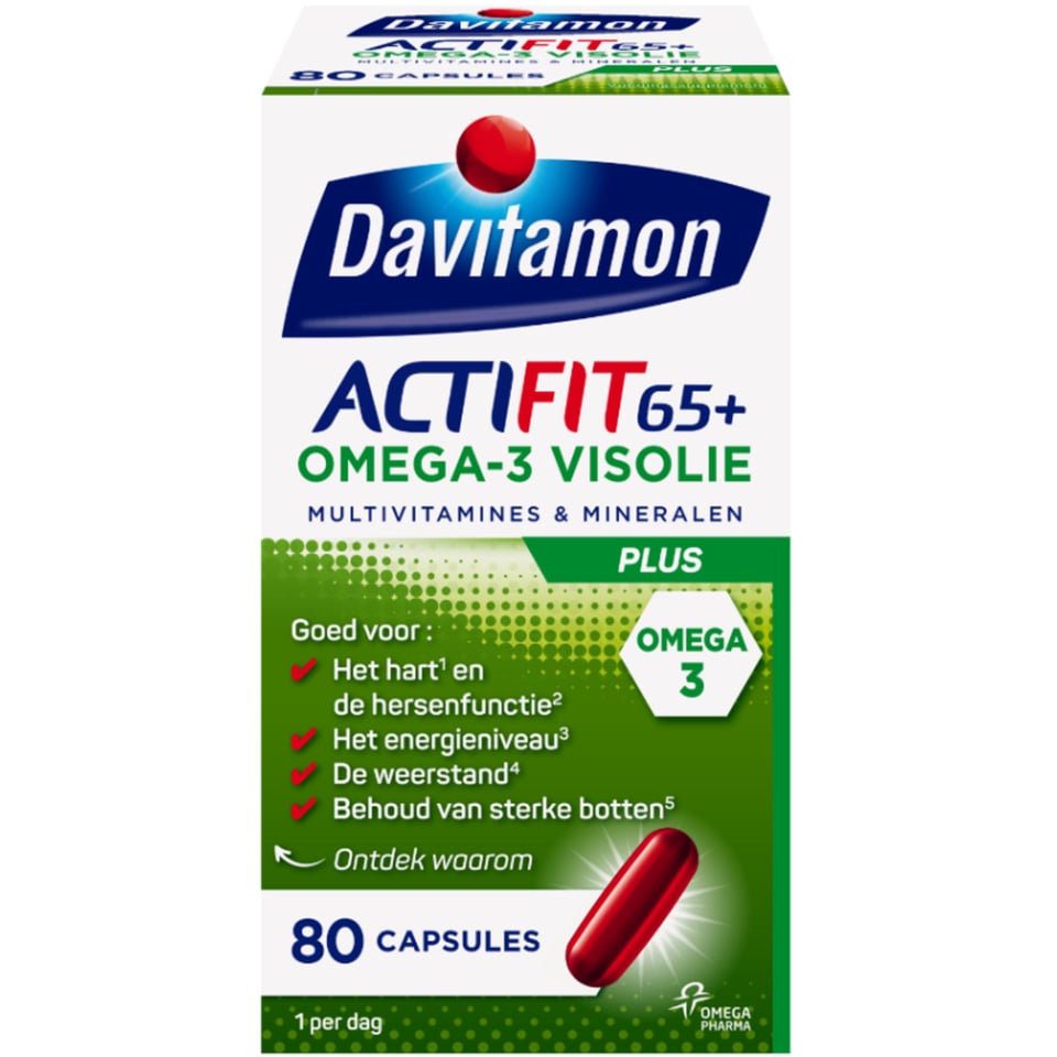 DAVITAMON ACTIFIT 65+ OMEGA 3 80ca